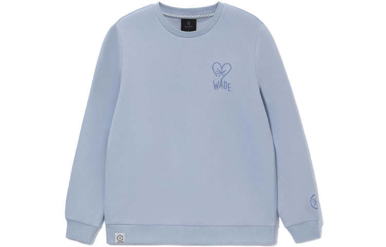 Li-Ning Li Ning Sweatshirts Unisex Blue Crew Neck Moderate Regular