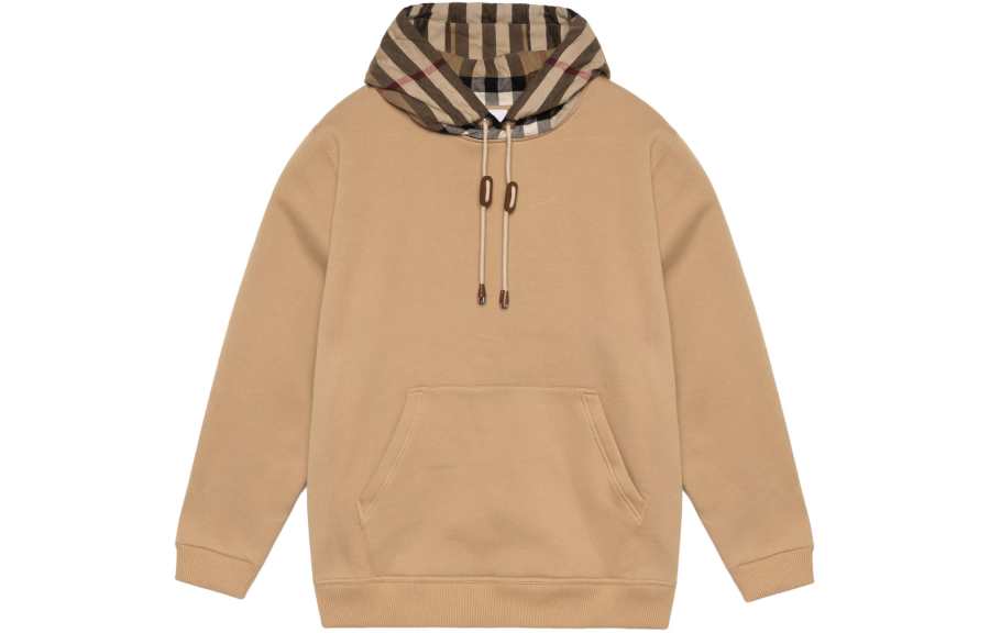 Burberry Check Hood Cotton Hoodie
