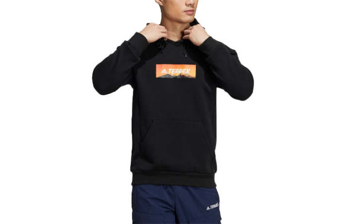 Adidas Adidas Sweatshirts Men's Black Hooded Moderate Regular