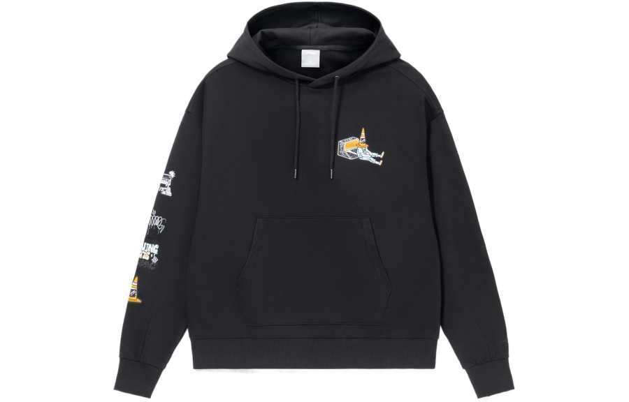 Li-Ning Li Ning Skateboard Sweatshirts Men's Black Hooded Moderate Regular