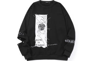 GENANX Sweatshirts Unisex Black Crew Neck Moderate Regular