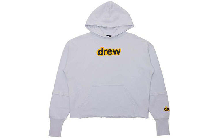 Drew House Letter Logo Series Letter Logo Print Fleece Lined Pullover Sweatshirt Unisex Light Blue