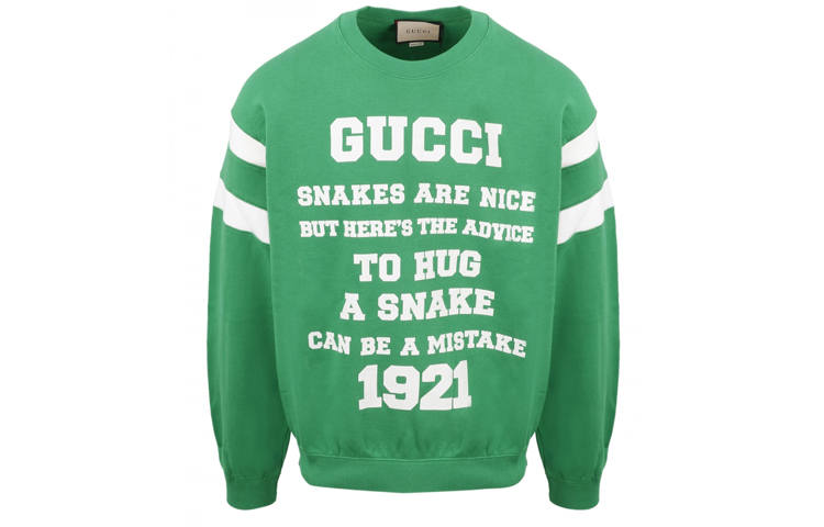 GUCCI Sweatshirts Unisex Green Crew Neck Moderate Regular