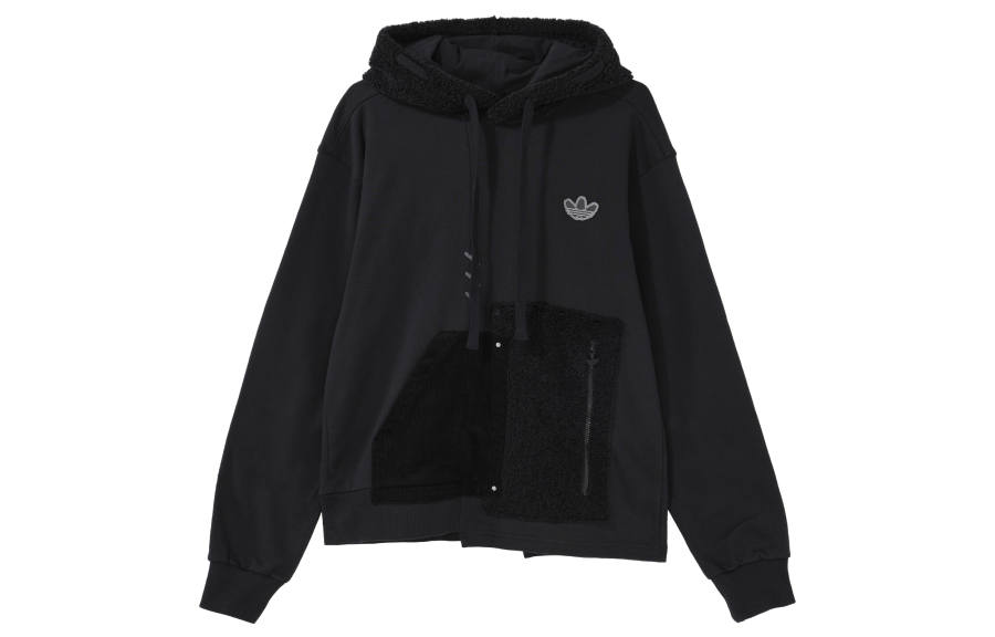 Adidas Originals Sweatshirts Unisex Black Hooded Moderate Regular