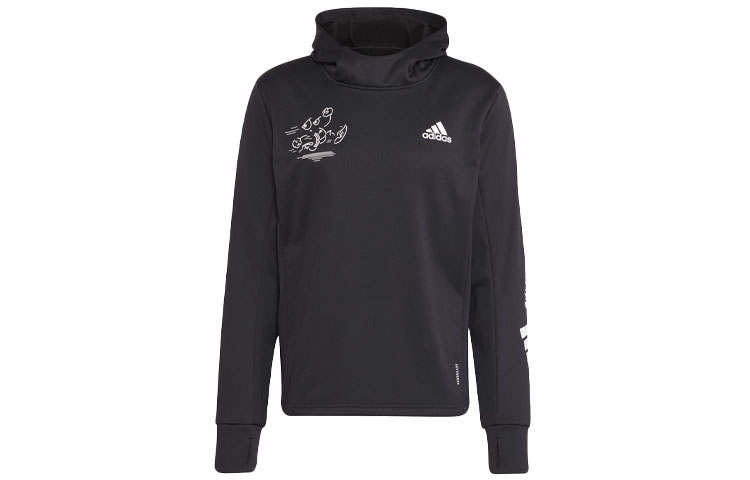 Adidas Adidas Sweatshirts Men's Black Hooded Moderate Regular