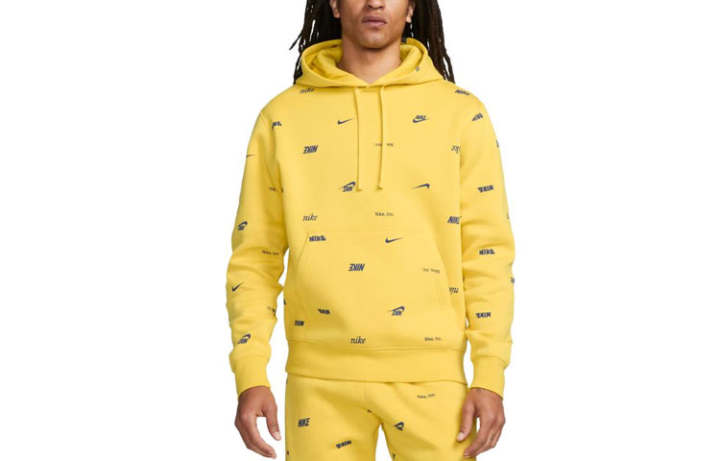 Nike Nike Sweatshirts Men's Yellow Hooded Moderate Regular