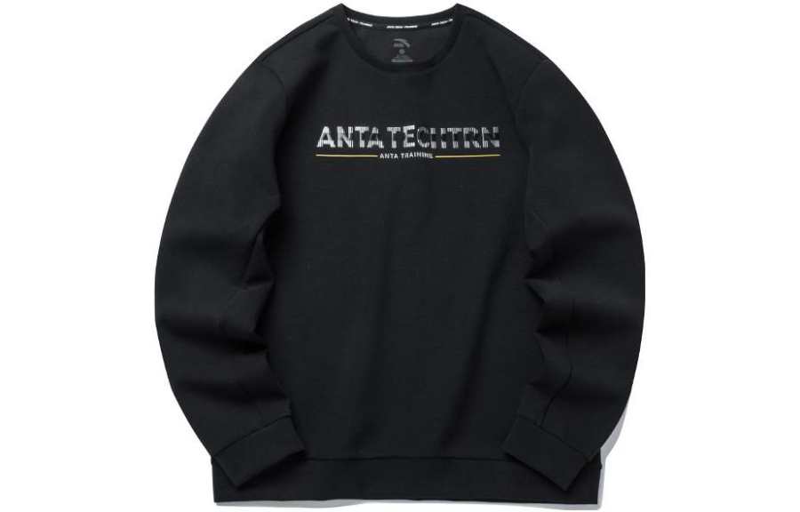 ANTA Variety Training Collection Sweatshirts Men's Black Crew Neck Moderate Regular