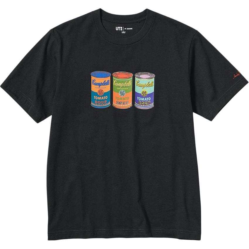 UNIQLO T Shirts Unisex Black Crew Neck Moderate Straight Fit