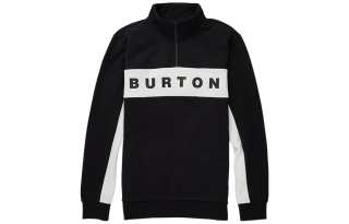 BURTON Sweatshirts Men's Black Stand Collar Moderate Regular