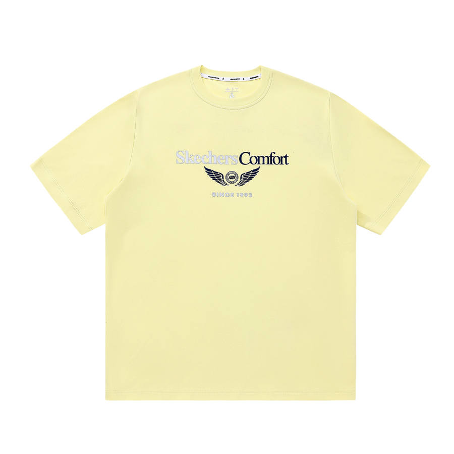 Skechers Elegant Diamond Collection T Shirt Unisex Light Gray Yellow