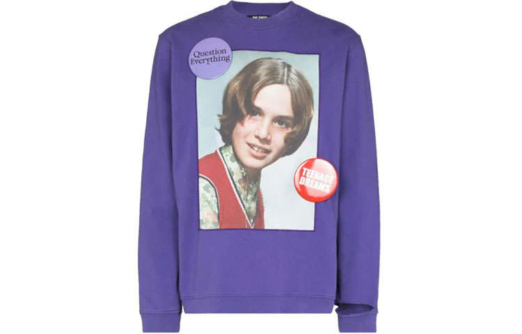 RAF SIMONS Distressed Graphic Printed Sweatshirt