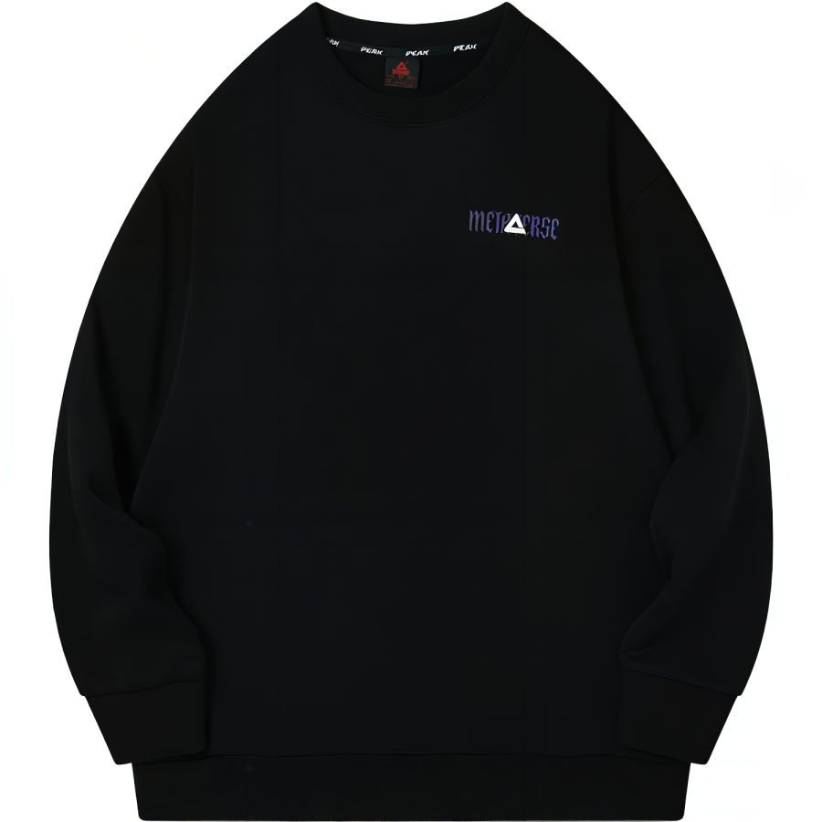 PEAK PEAK Sweatshirts Unisex Black Crew Neck Moderate Regular