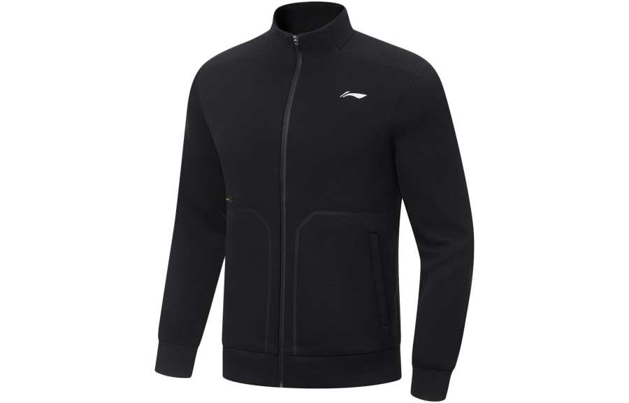 Li-Ning Li Ning Fitness Series Sweatshirts Men's Black Stand Collar Moderate Cardigan