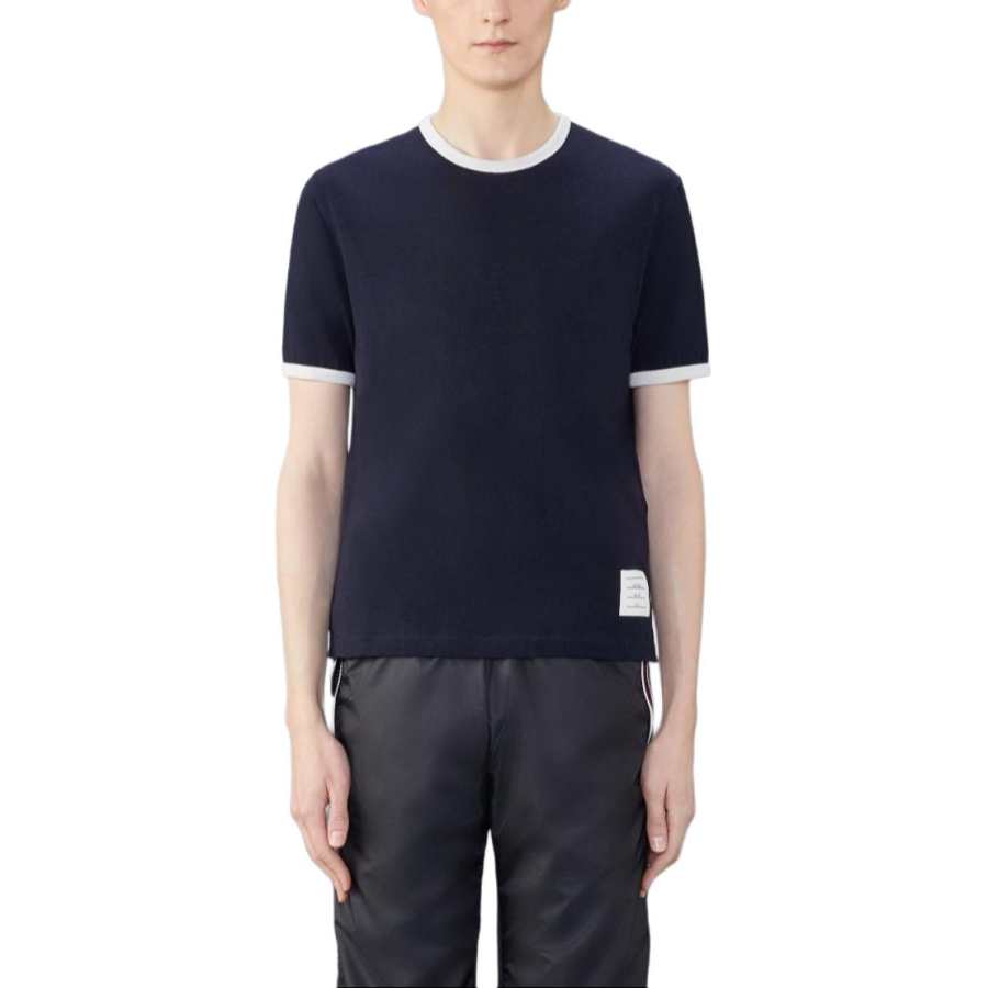 THOM BROWNE THOM BROWNE Logo Patch Crewneck T-Shirt