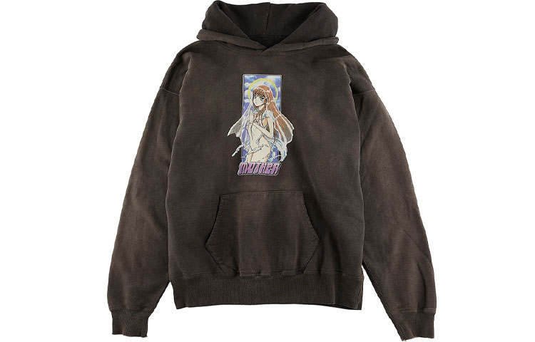 SAINT Mxxxxxx Sweatshirts Unisex Black Umber Hooded Non Detachable Moderate