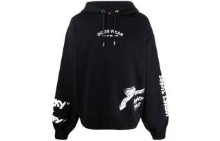 GCDS Sweatshirts Men's Black Hooded Moderate Regular