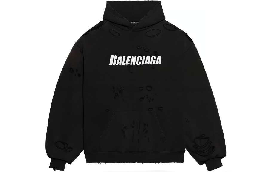 Balenciaga Caps Destroyed Oversize Fit Hoodie