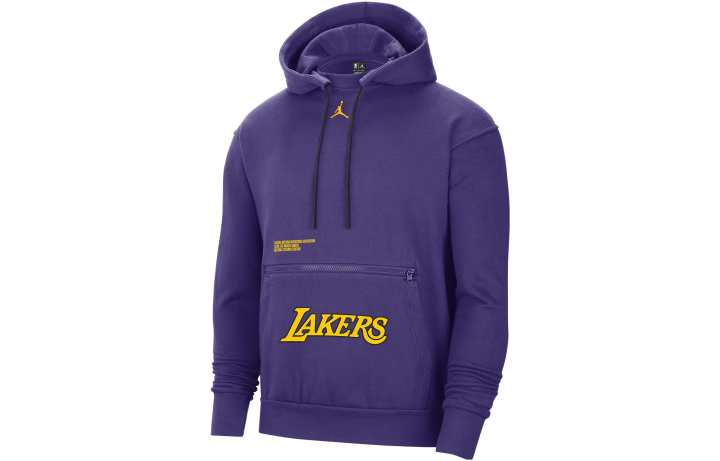 Nike Jordan Nba Los Angeles Lakers Courtside Statement Edition Fleece Loose Fit Hoodie