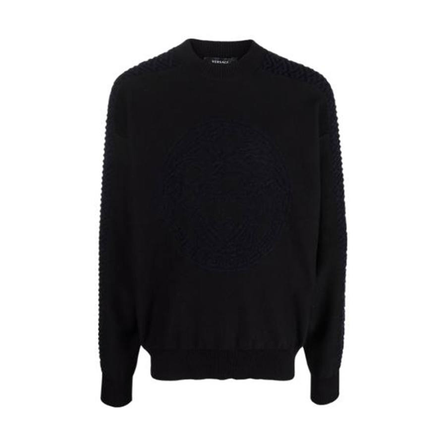 VERSACE VERSACE Sweatshirts Men's Black Crew Neck Moderate