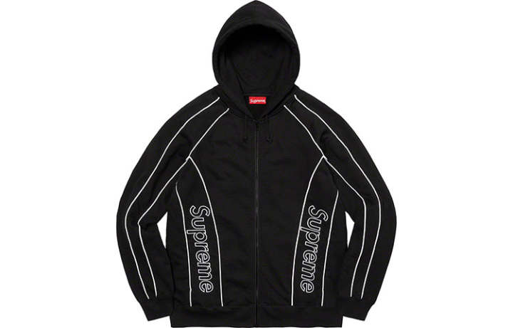 Supreme Supreme Track Paneled Zip Up Hooded Sweatshirt