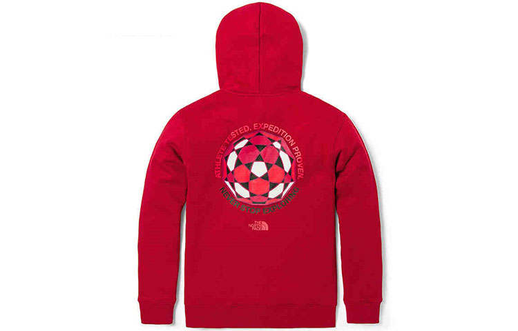 THE NORTH FACE Winter Olympics Limited Collection Sweatshirts Unisex Red Hooded Thickened Regular