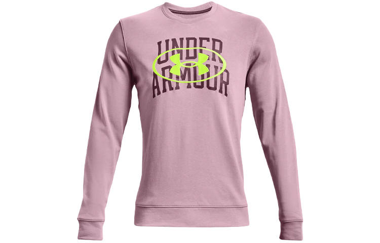Under Armour Sweatshirts Men's Pink Crew Neck Moderate Regular