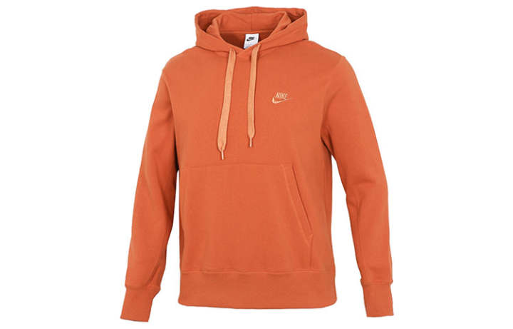 Nike Nike Sweatshirts Men's Orange Red Hooded Moderate Regular