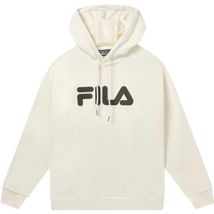FILA Sweatshirts Unisex Ivory Hooded Moderate Regular