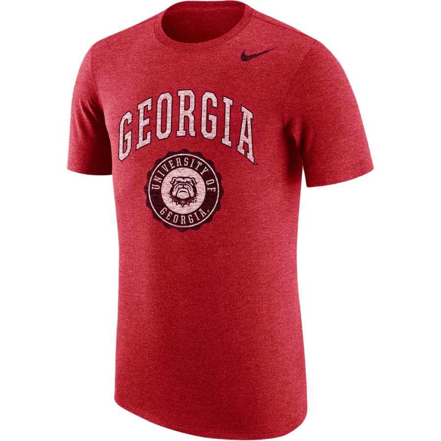 Nike Nike College T Shirts Men's Red Crew Neck Moderate Straight Fit