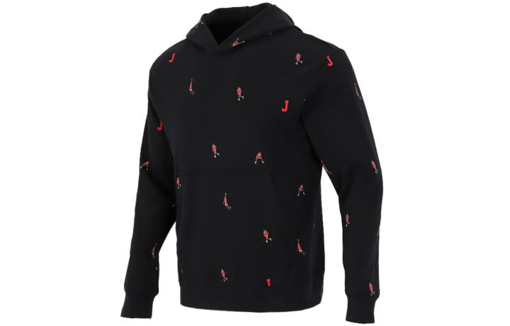Jordan Jordan Full Print Athleisure Casual Sports Pullover Black