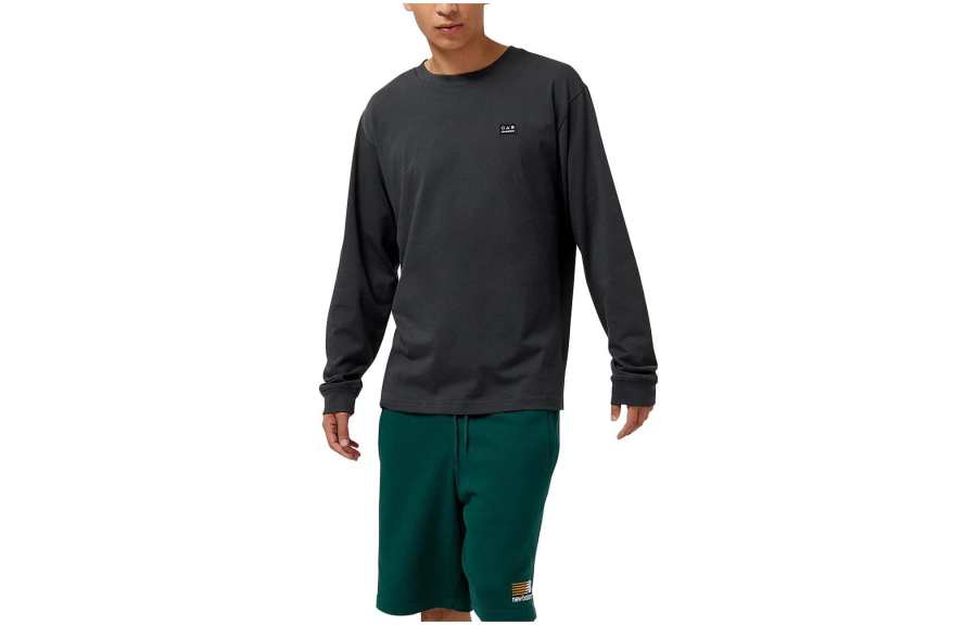 New Balance New Balance Sweatshirts Men's Black Gray Color Crew Neck Moderate