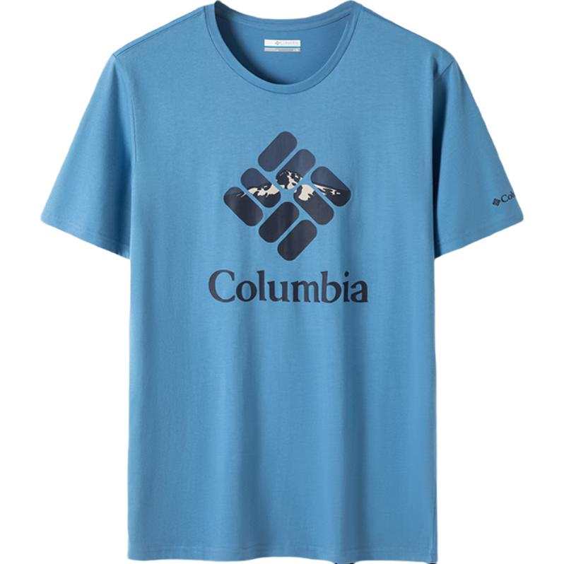 Columbia T Shirts Men's Blue 477 Crew Neck Moderate Straight Fit