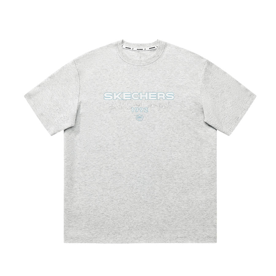 Skechers Elegant Diamond Collection T Shirt Unisex Light Heather Gray