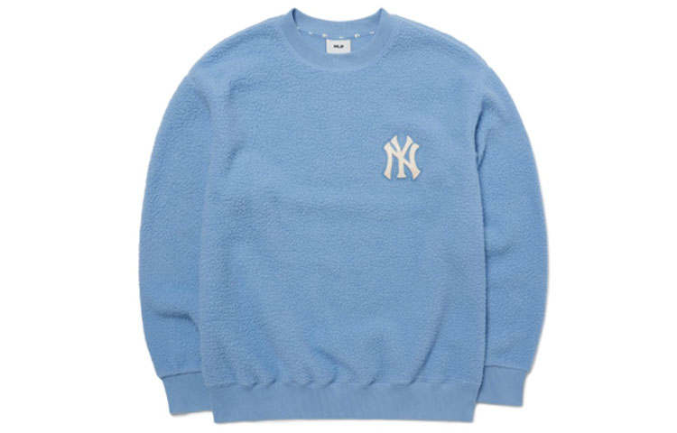MLB MLB Base Logo Sweatshirts Unisex Blue Crew Neck Thickened Regular