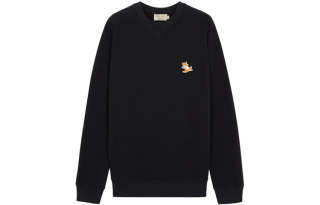 Maison Kitsune Sweatshirts Unisex Black Crew Neck Moderate Regular