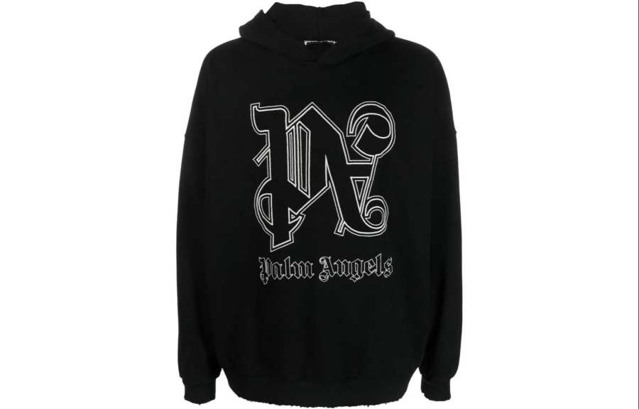Palm Angels logo-embroidered cotton hoodie