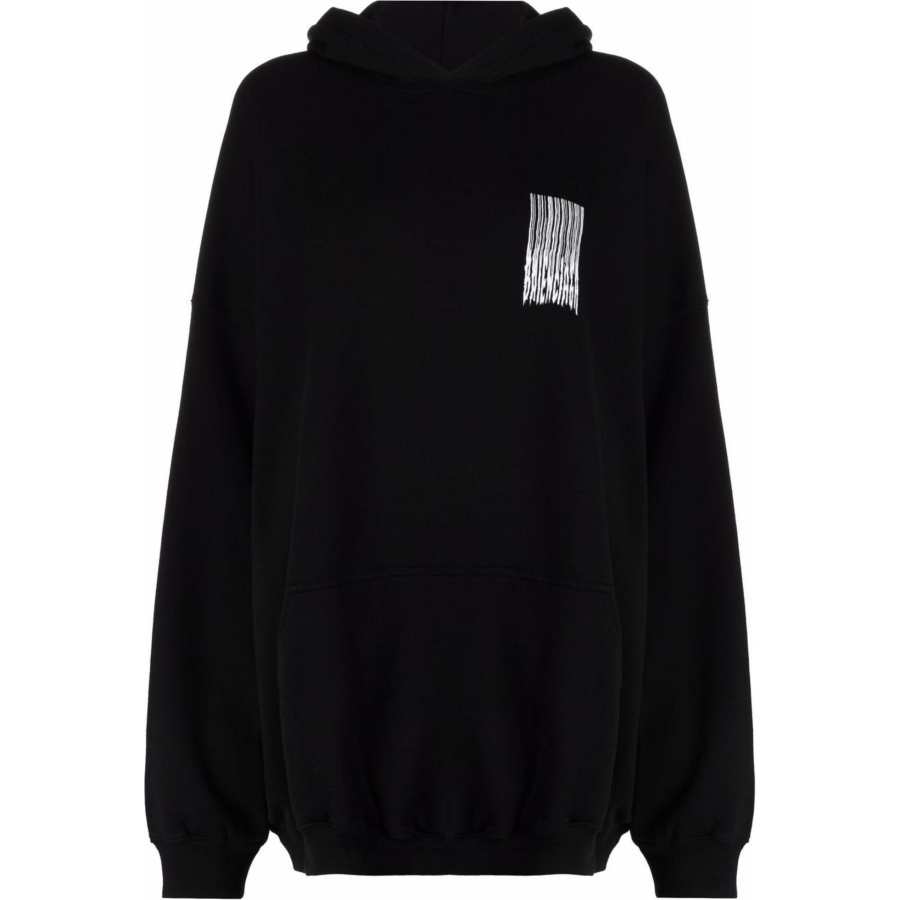 Balenciaga Women's Barcode Logo Cotton Hoodie