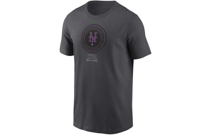 Nike Nike X MLB T Shirts Men's Gray Crew Neck Moderate Straight Fit