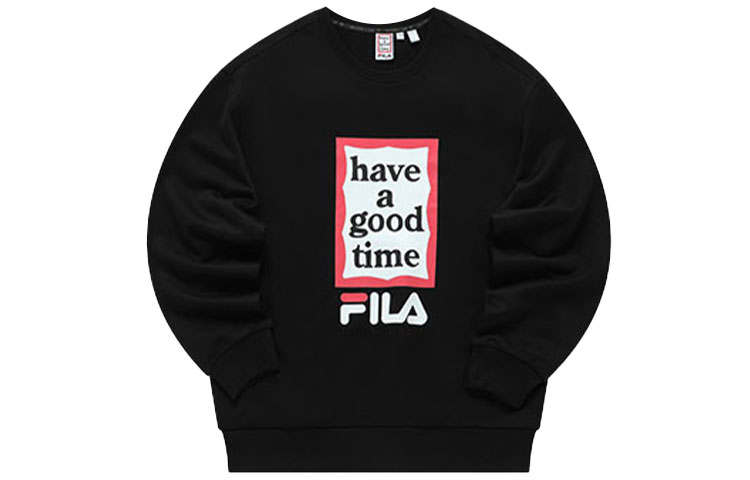 FILA Have A Good Time Collection Sweatshirts Unisex Black Crew Neck Moderate