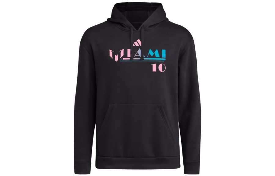 Adidas Adidas Miami International Sweatshirts Men's Black Hooded Moderate Regular