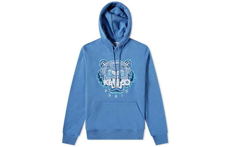 KENZO Sweatshirts Men's Blue Hooded Moderate Regular