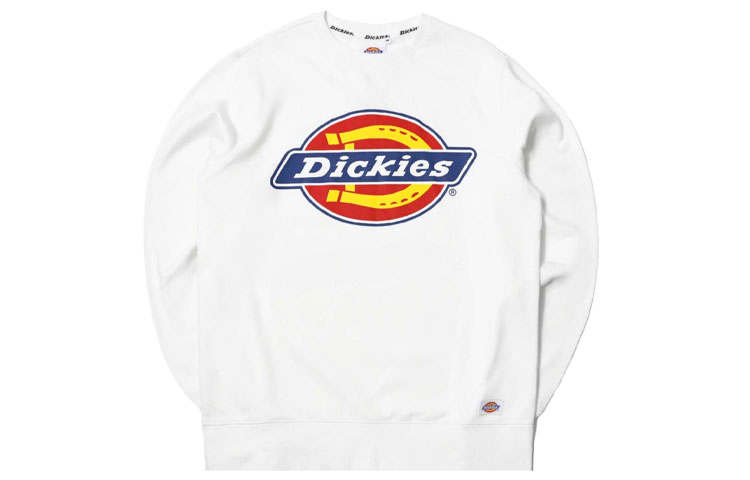 Dickies Dickies Sweatshirts Men's White Crew Neck Moderate Regular