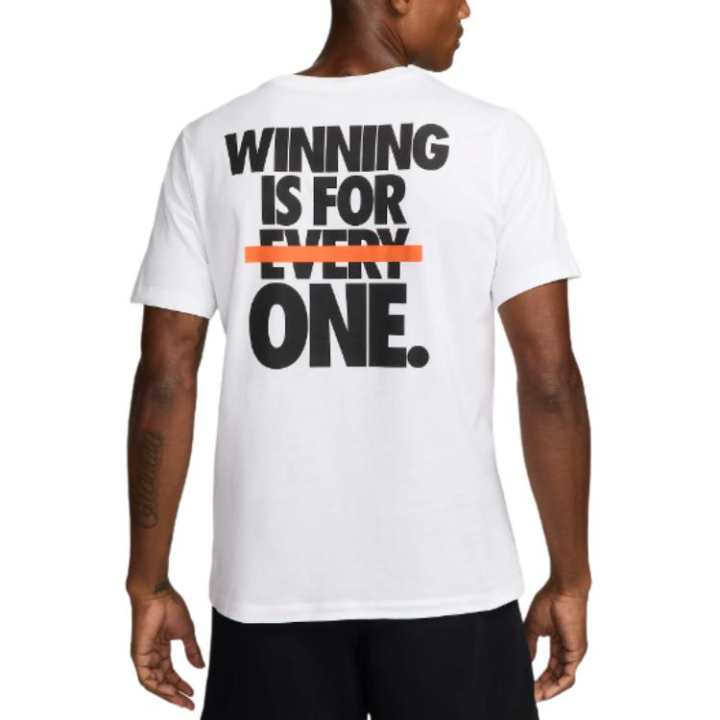 Nike Nike T Shirts Men's White Crew Neck Moderate Straight Fit