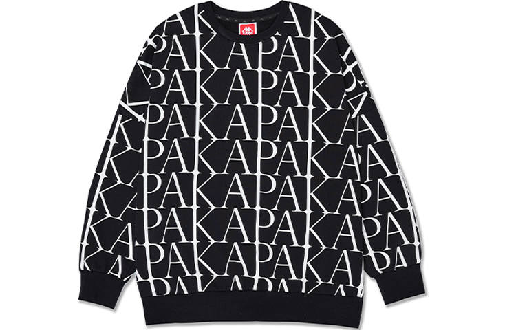 Kappa Sweatshirts Unisex Mineral Black Crew Neck Moderate Regular