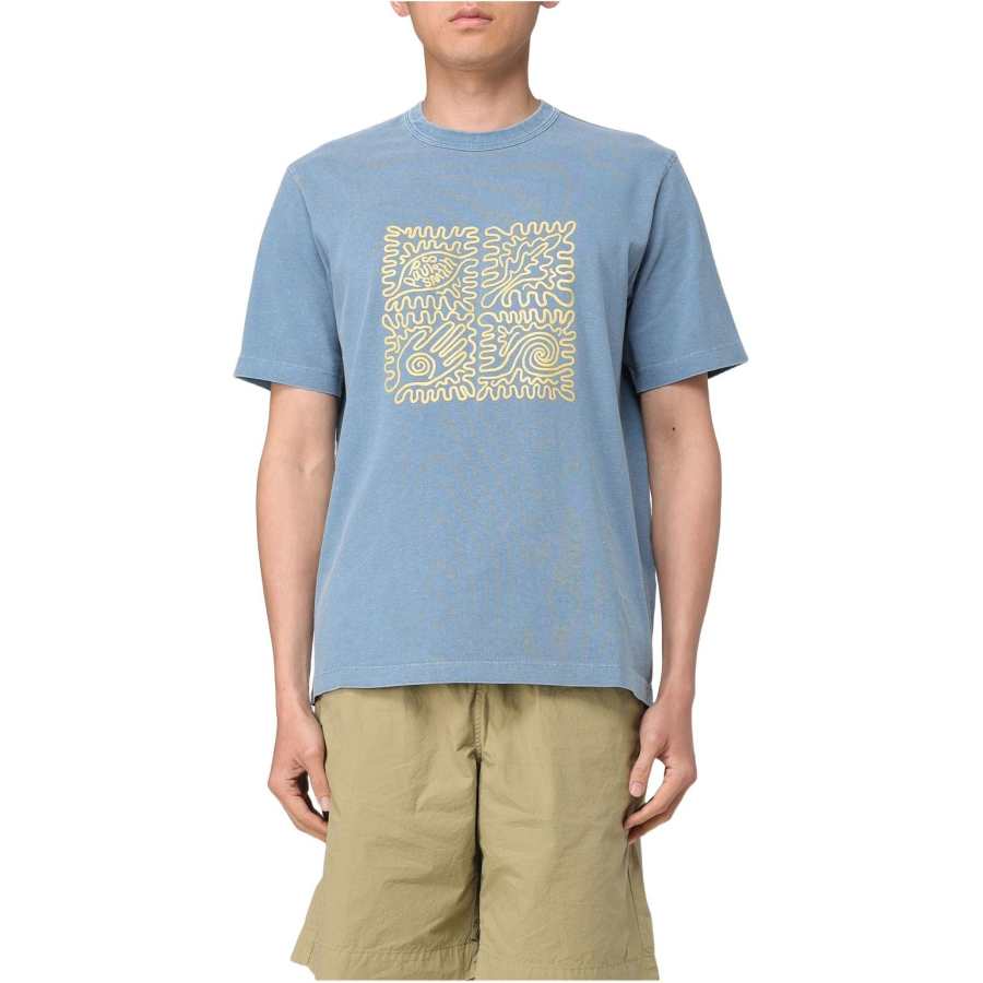 Paul Smith T Shirts Men's Blue Crew Neck Moderate Straight Fit