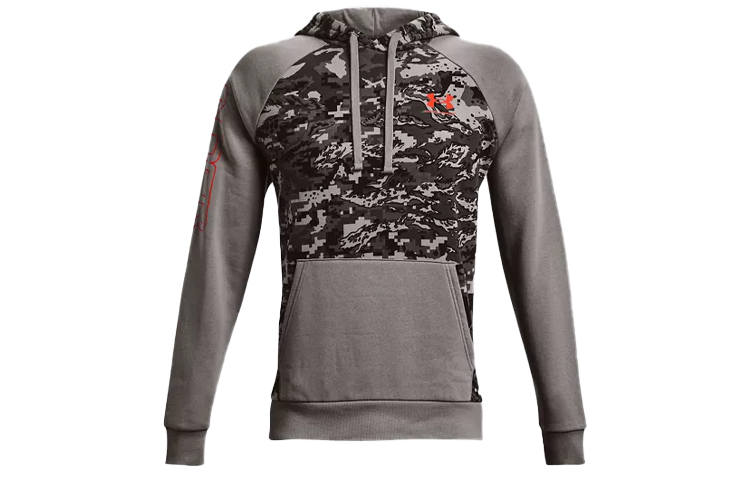 Under Armour Under Armour Script Sweatshirts Men's Gray Hooded Thickened Regular