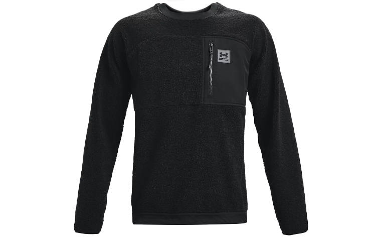 Under Armour Mission Sweatshirts Men's Black Crew Neck Thickened Regular