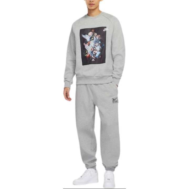 Nike Nike Sweatshirts Men's Gray Crew Neck Moderate Regular
