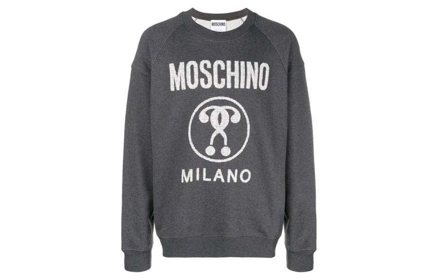 MOSCHINO Sweatshirts Men's Gray Crew Neck Moderate Regular