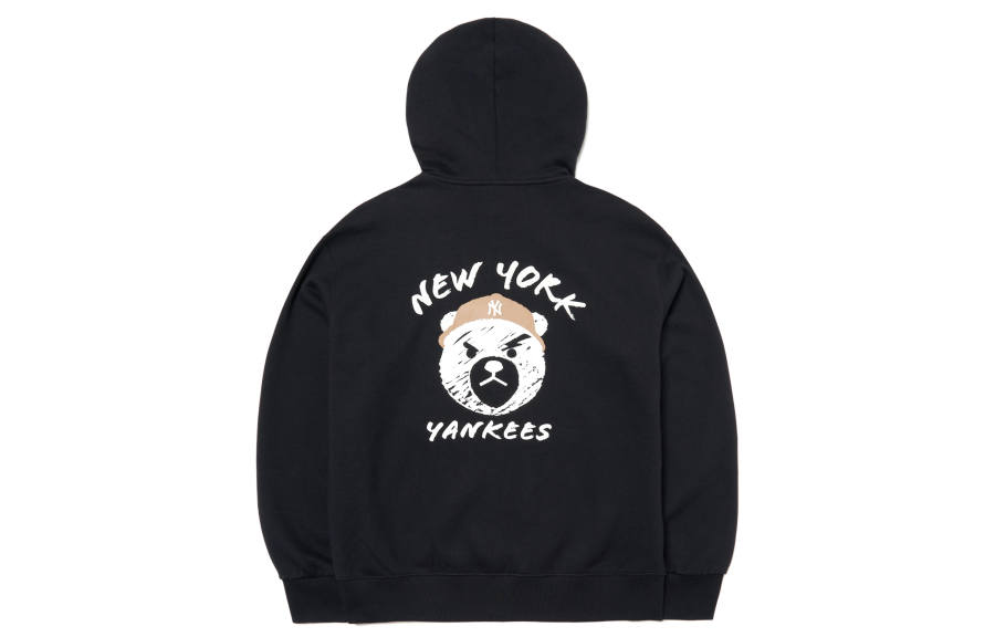 MLB New York Yankees Sweatshirts Unisex Black Hooded Moderate Regular